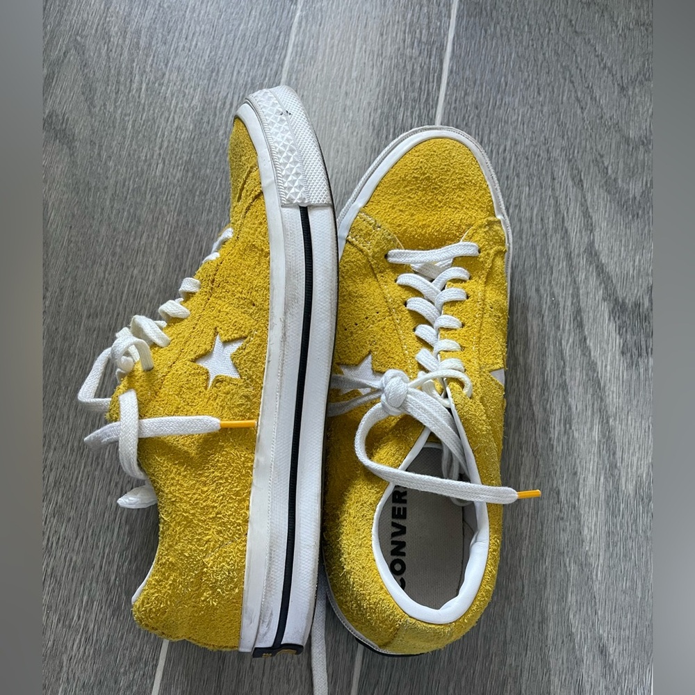 Converse One Star Vintage Ox Sneakers - yellow, suede, size 8.5